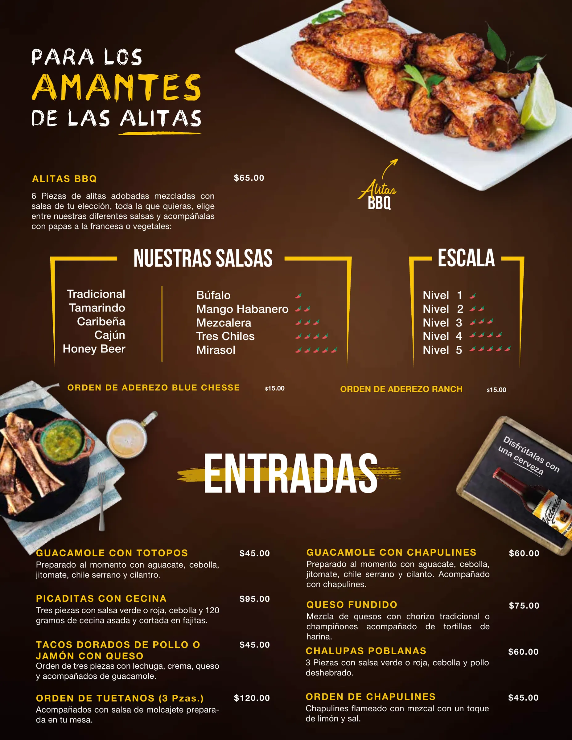 Página de la carta de Fonda Margarita