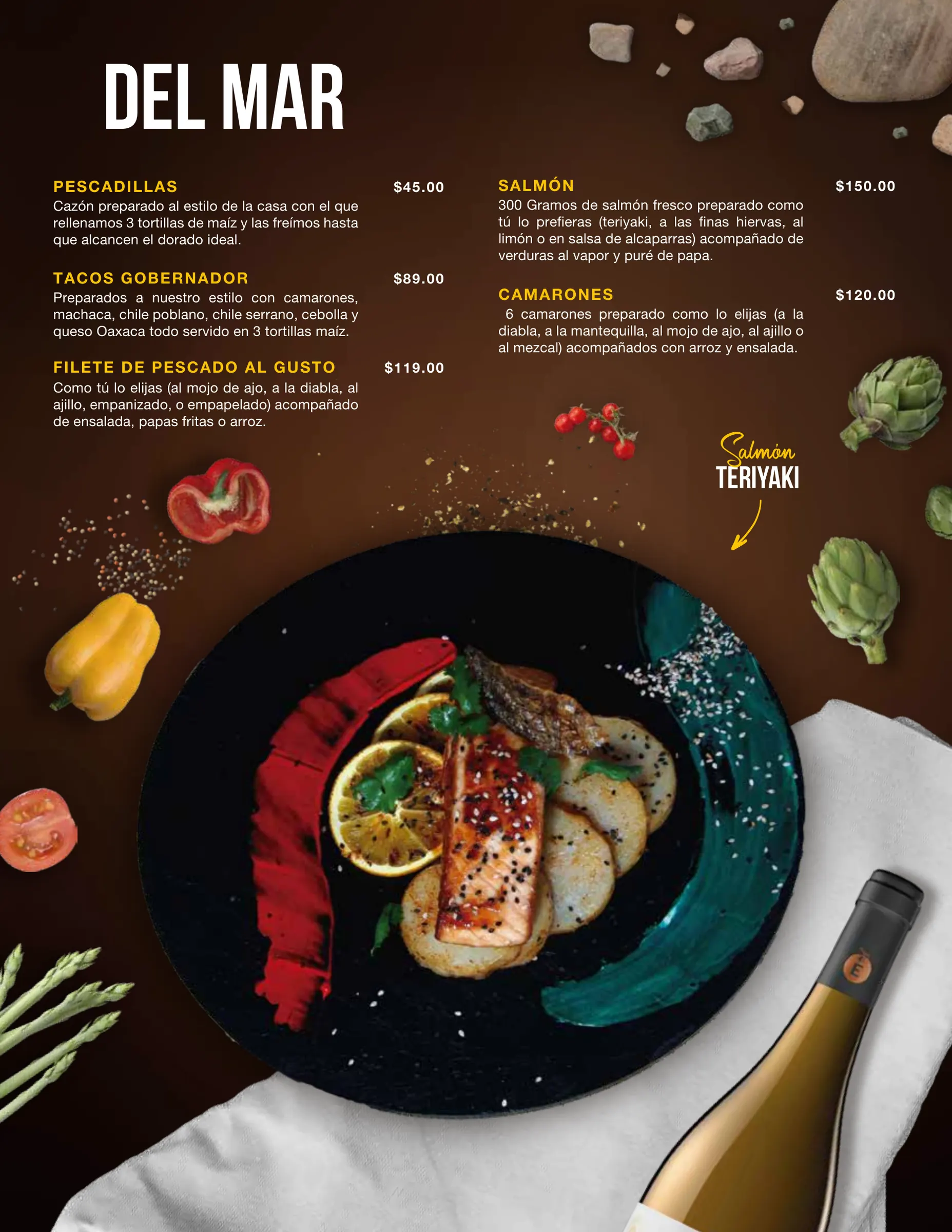 Página de la carta de Fonda Margarita