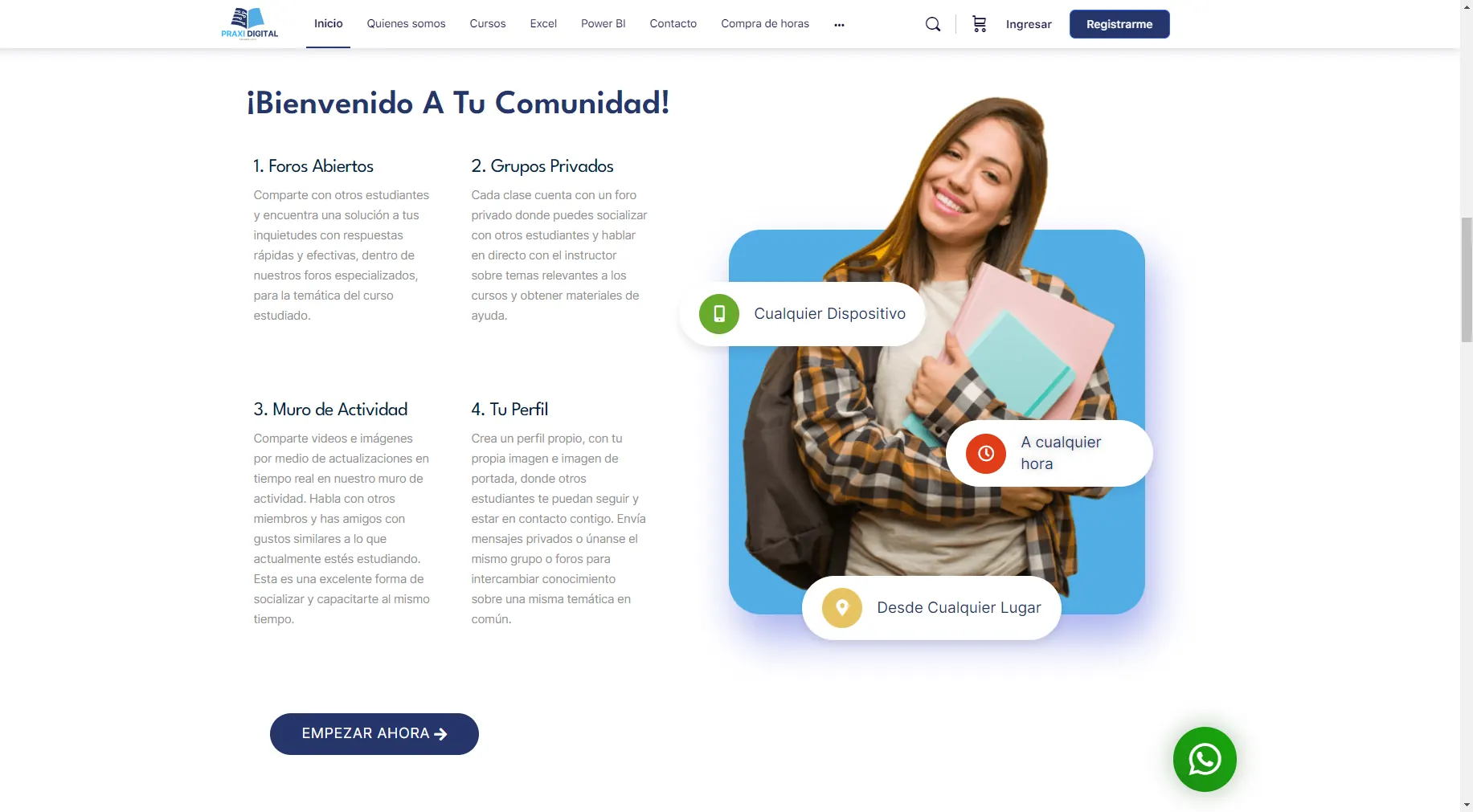 La sección de comunidad